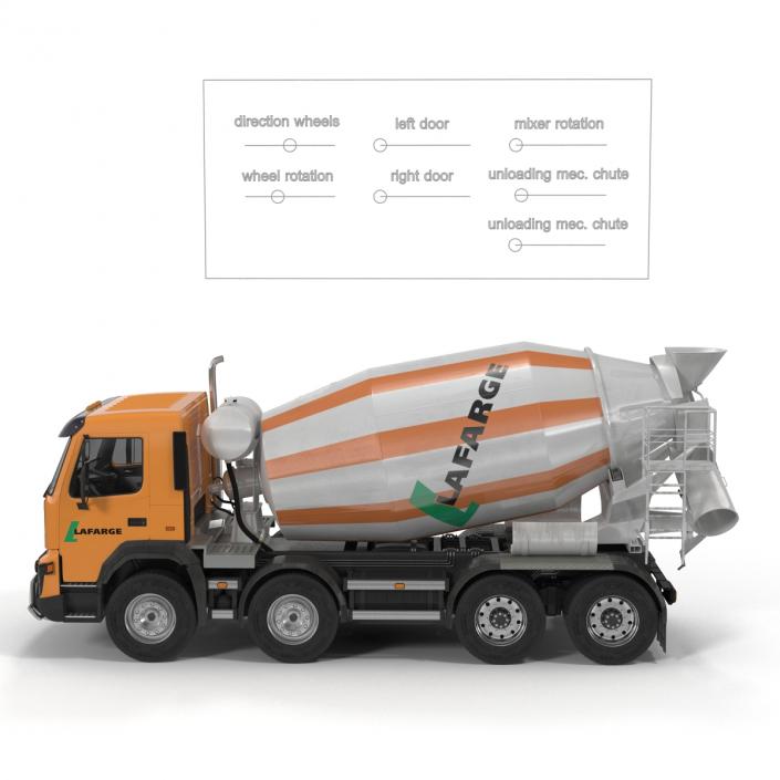 3D model Cement Mixer Vehicle Lafarge Rigged