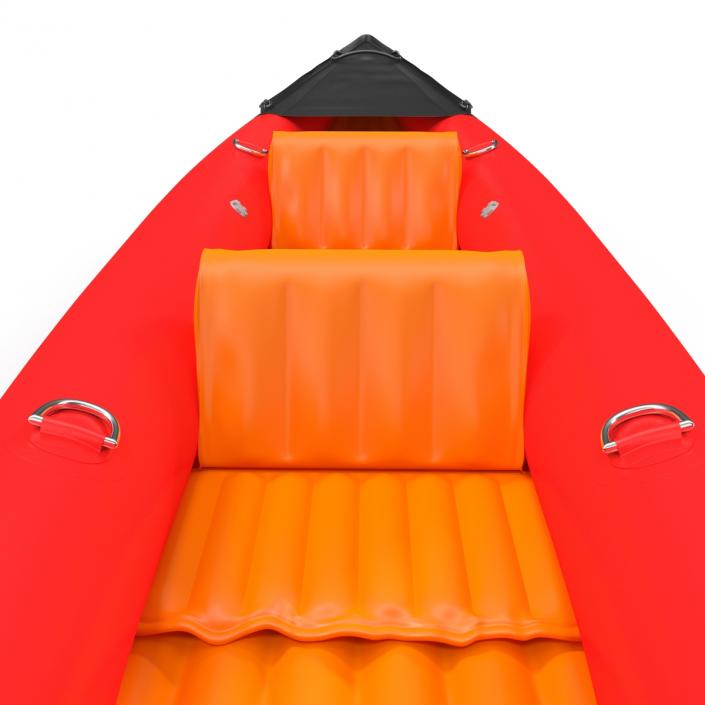 3D Kayak 3 Red with Paddle model