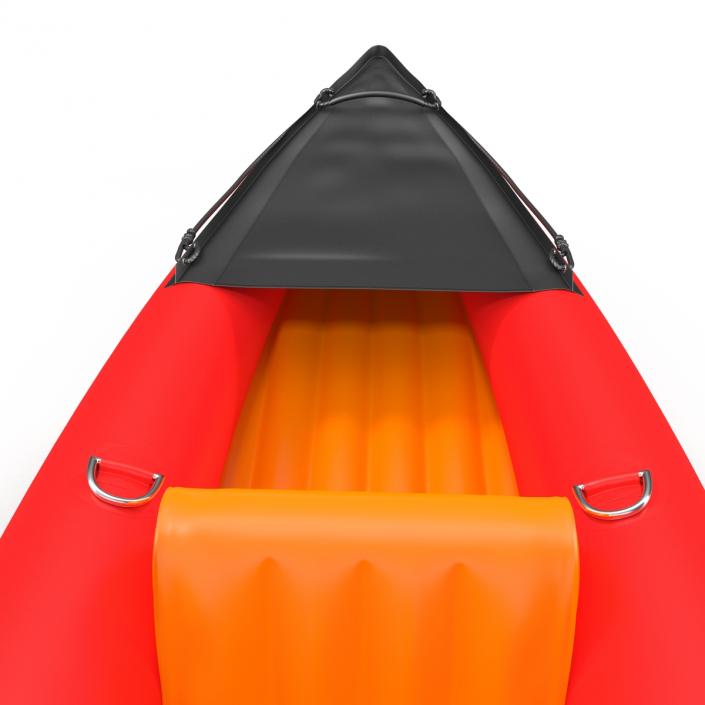 3D Kayak 3 Red with Paddle model