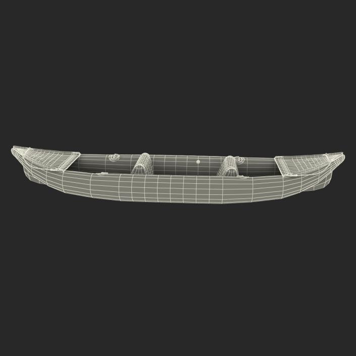 3D Kayak 3 Red with Paddle model