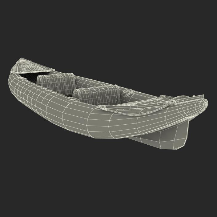 3D Kayak 3 Red with Paddle model