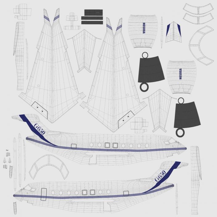 Gulfstream G650 Rigged 3D