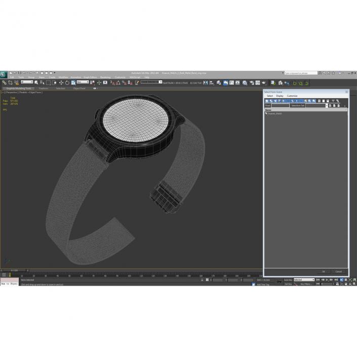 3D model Huawei Watch 2 Dark Metal Band