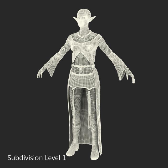 Female Elf Rigged 2 3D model