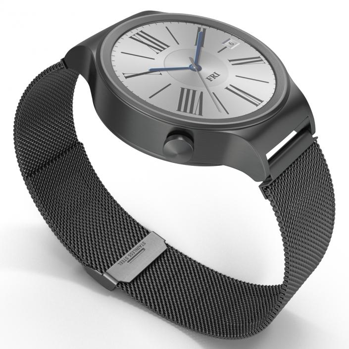 3D model Huawei Watch 3 Dark Metal Band