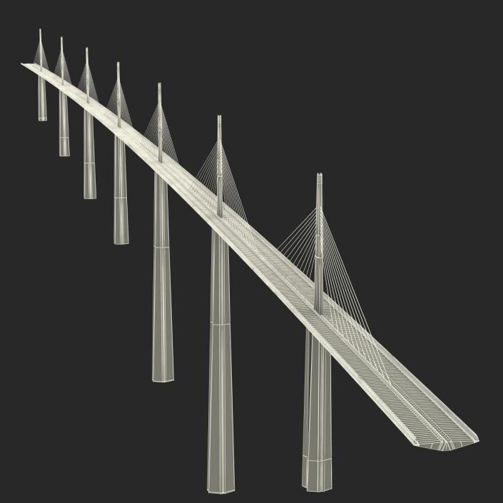 3D Millau Viaduct Bridge France model