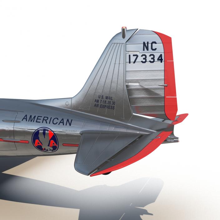 Douglas DC-3 American Airlines Rigged 3D