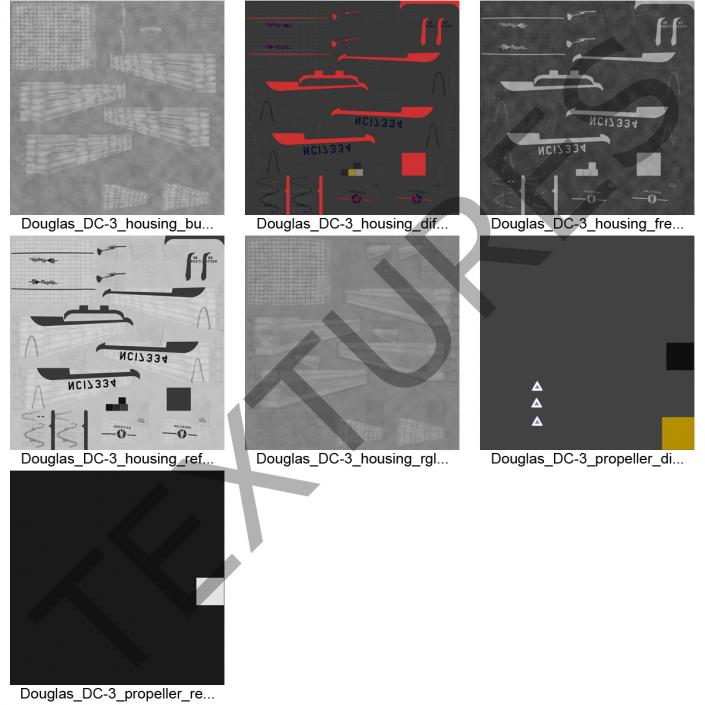 Douglas DC-3 American Airlines Rigged 3D