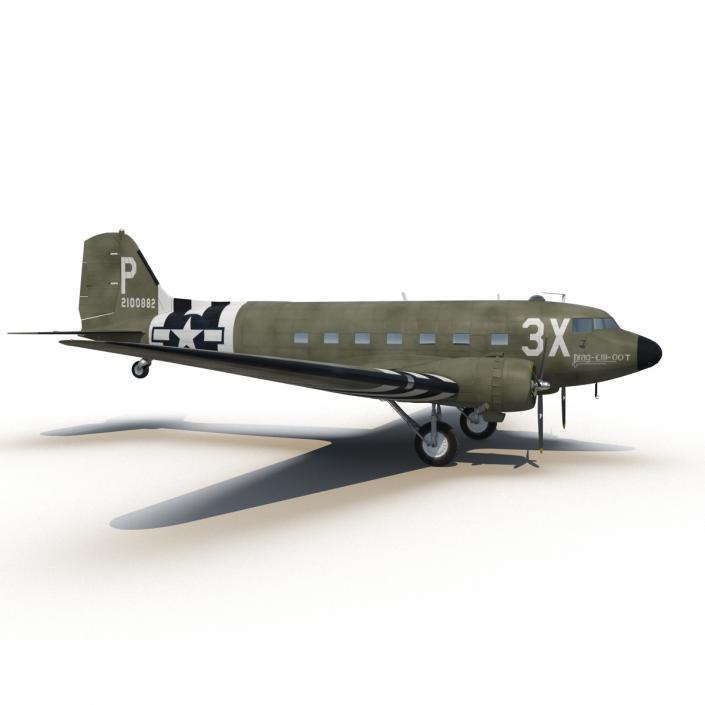 Douglas DC-3 Rigged 3D model