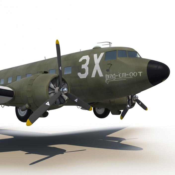 Douglas DC-3 Rigged 3D model