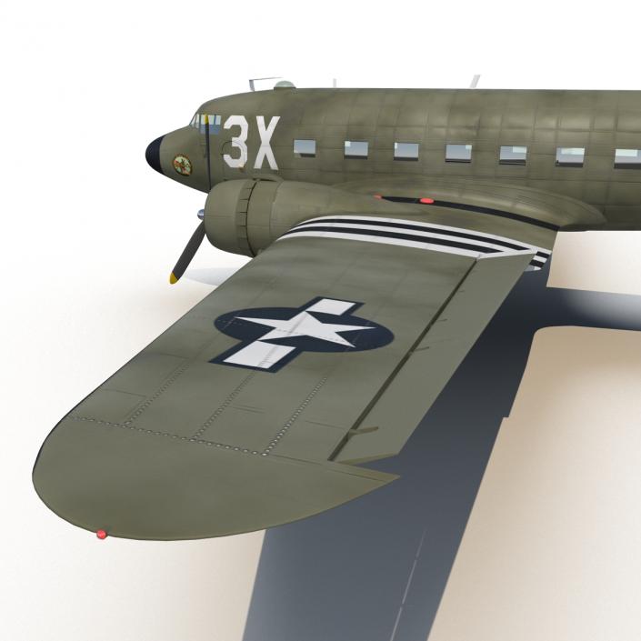 Douglas DC-3 Rigged 3D model