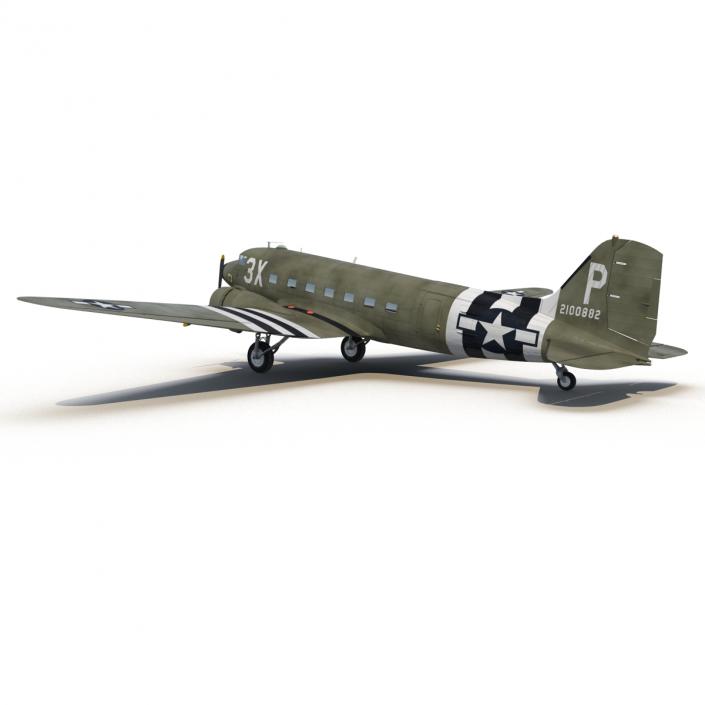 Douglas DC-3 Rigged 3D model