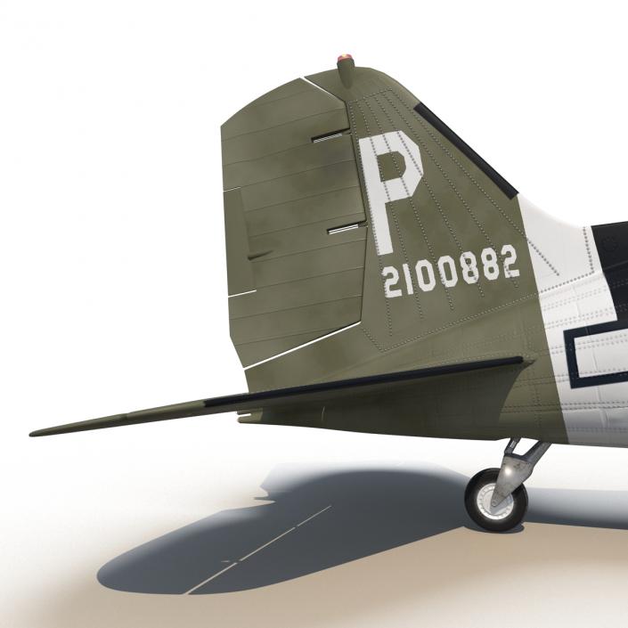 Douglas DC-3 Rigged 3D model