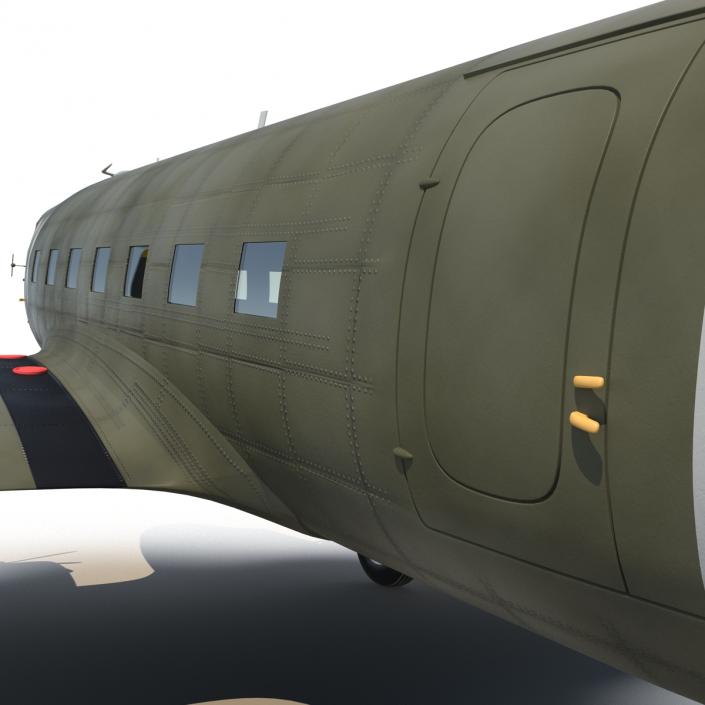 Douglas DC-3 Rigged 3D model