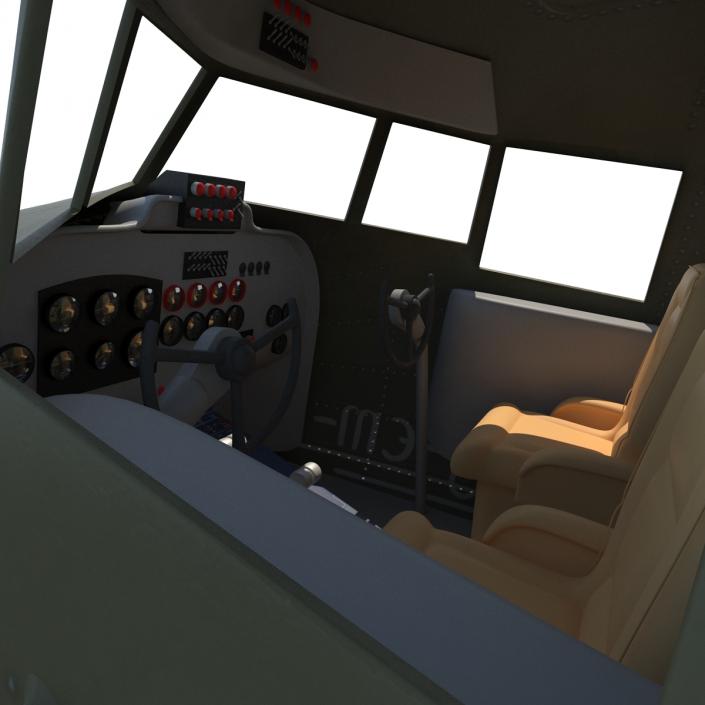 Douglas DC-3 Rigged 3D model