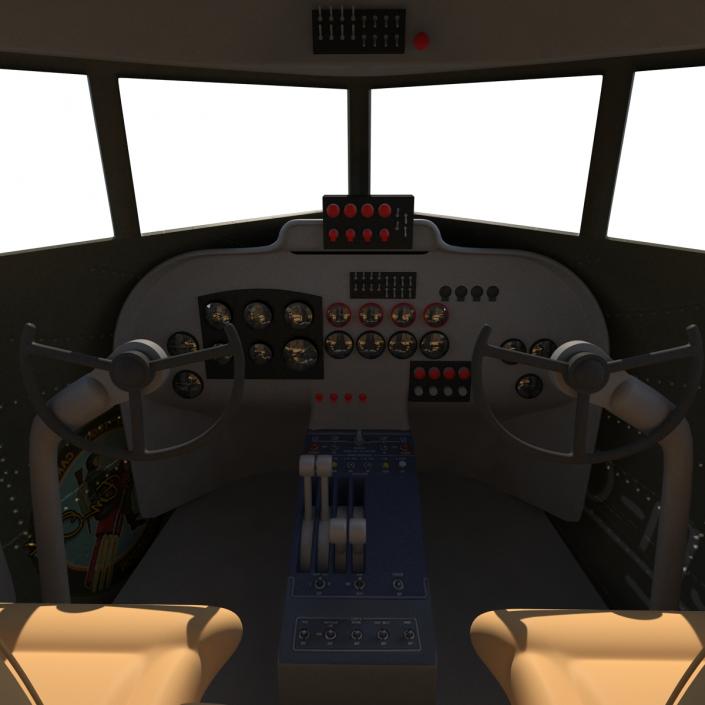 Douglas DC-3 Rigged 3D model