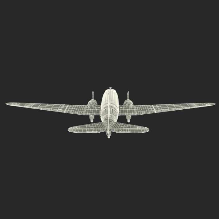 Douglas DC-3 Rigged 3D model