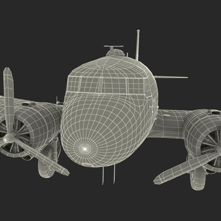 Douglas DC-3 Rigged 3D model