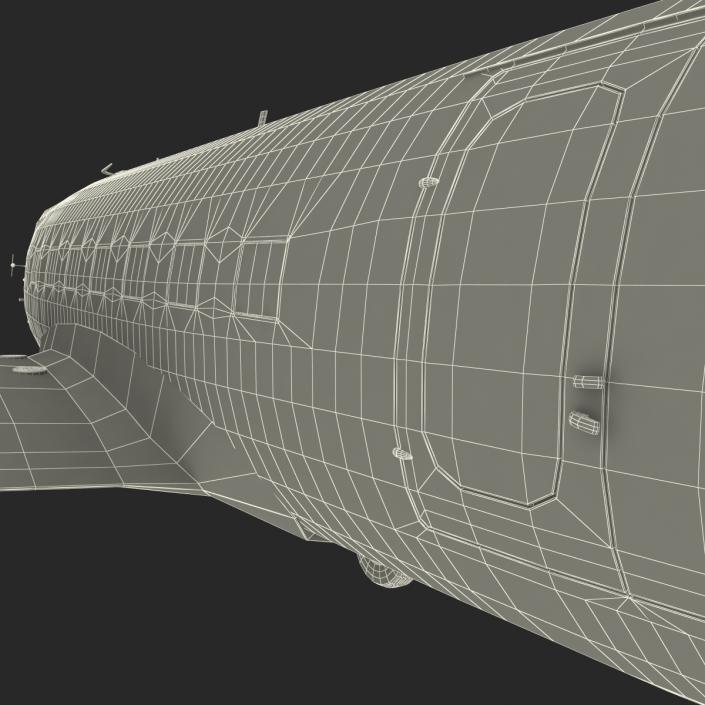 Douglas DC-3 Rigged 3D model