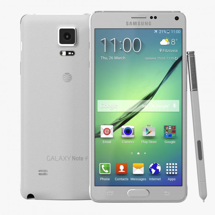 Samsung Galaxy Note 4 White 3D