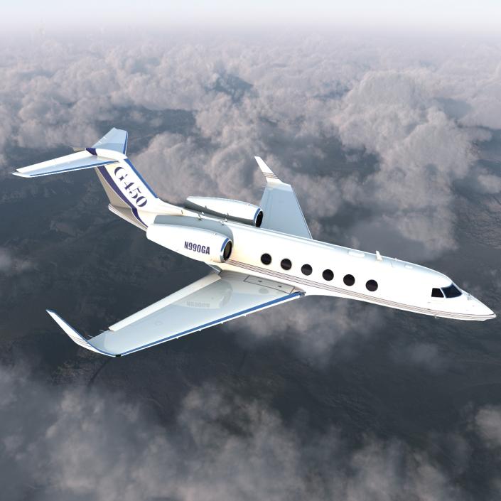 Gulfstream G450 Rigged 3D