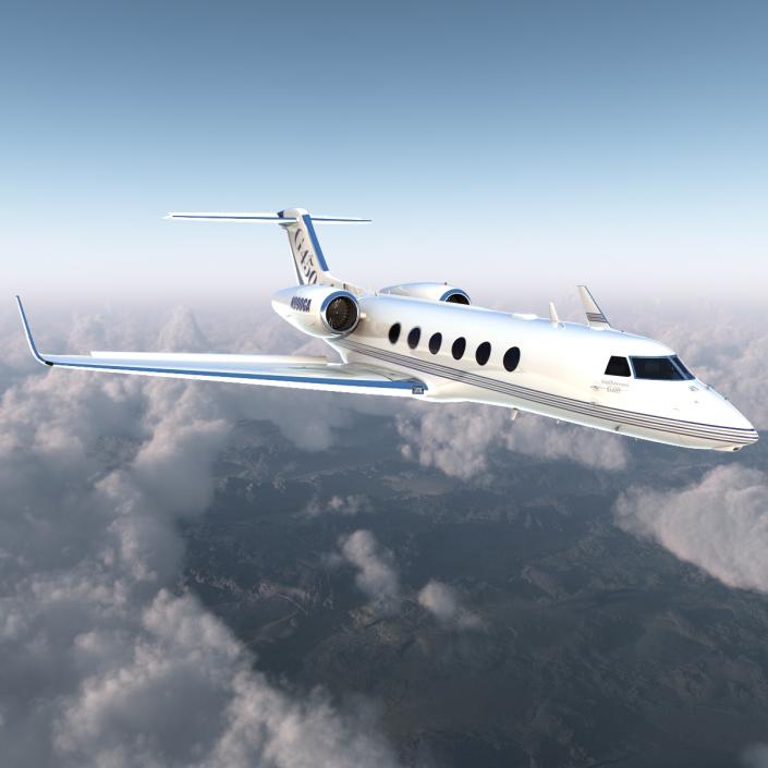 Gulfstream G450 Rigged 3D