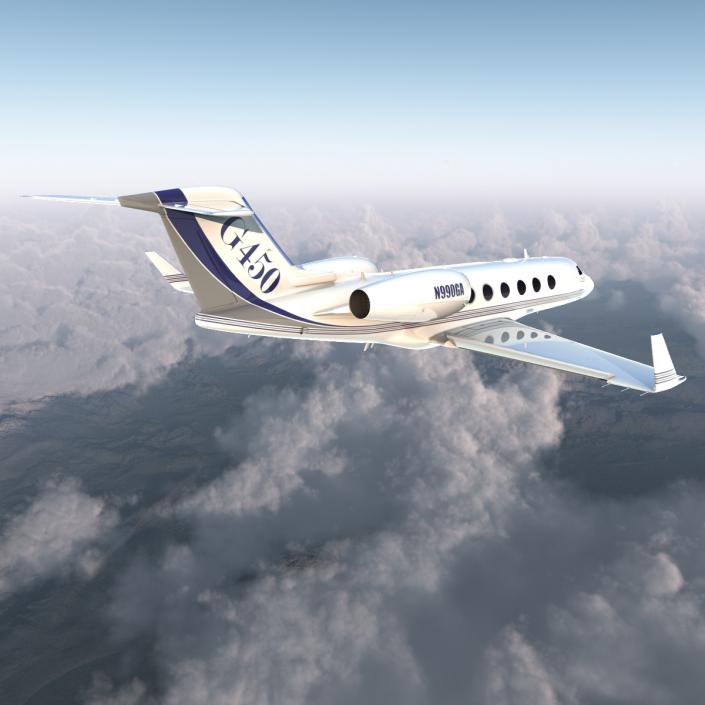 Gulfstream G450 Rigged 3D