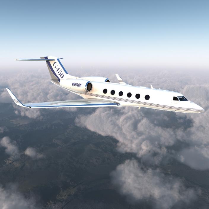 Gulfstream G450 Rigged 3D