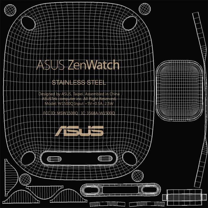 Smartwatch Asus ZenWatch 2 Leather Band 3D model