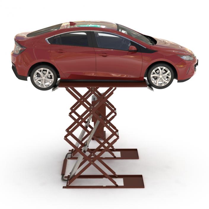 3D Automotive Scissor Lift Generic Rigged and Hybrid Car model