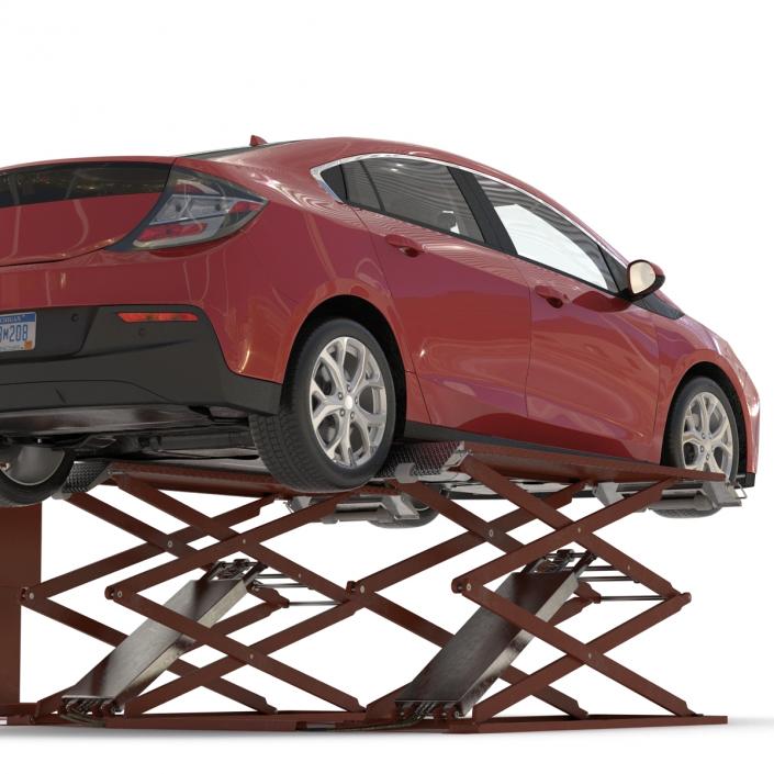 3D Automotive Scissor Lift Generic Rigged and Hybrid Car model