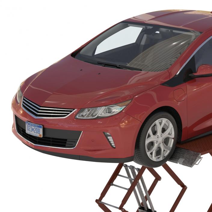 3D Automotive Scissor Lift Generic Rigged and Hybrid Car model