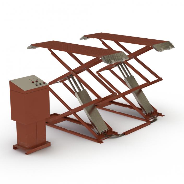 3D Automotive Scissor Lift Generic Rigged model