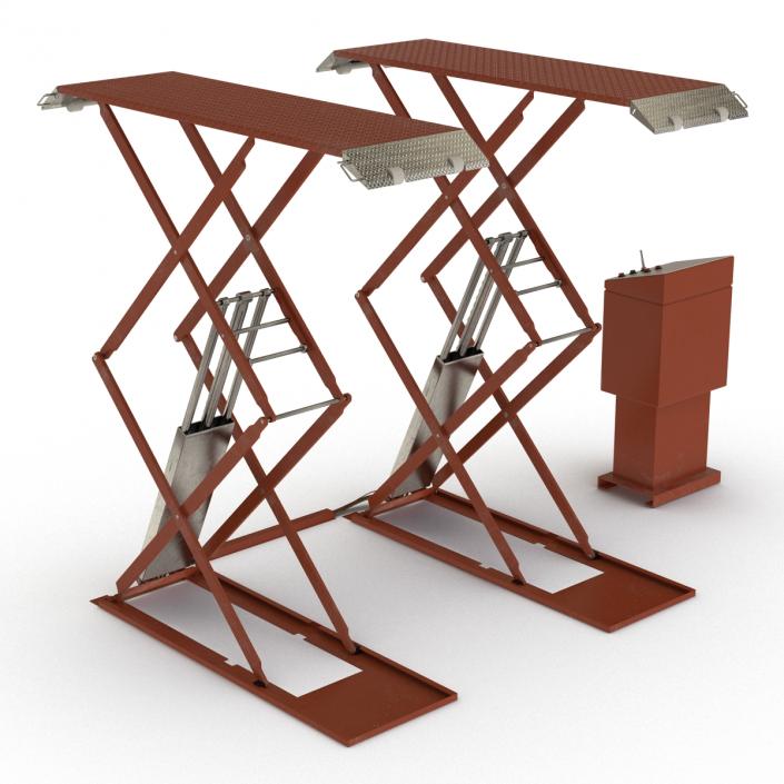 3D Automotive Scissor Lift Generic Rigged model