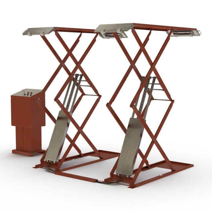 3D Automotive Scissor Lift Generic Rigged model