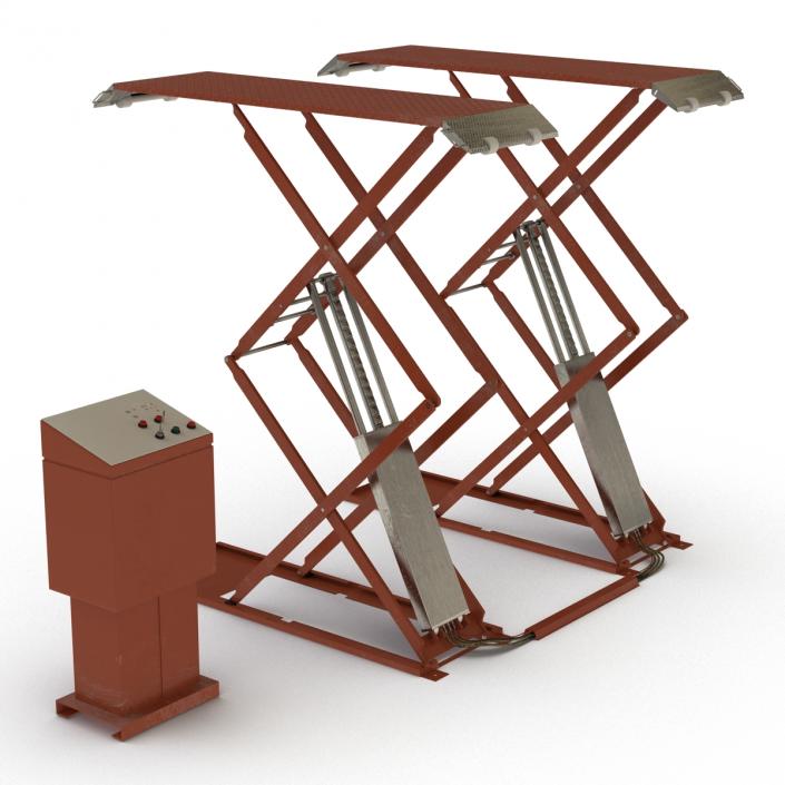 3D Automotive Scissor Lift Generic Rigged model