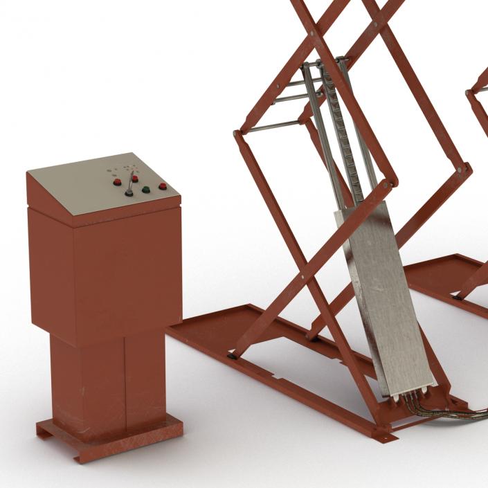 3D Automotive Scissor Lift Generic Rigged model