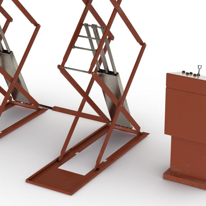 3D Automotive Scissor Lift Generic Rigged model