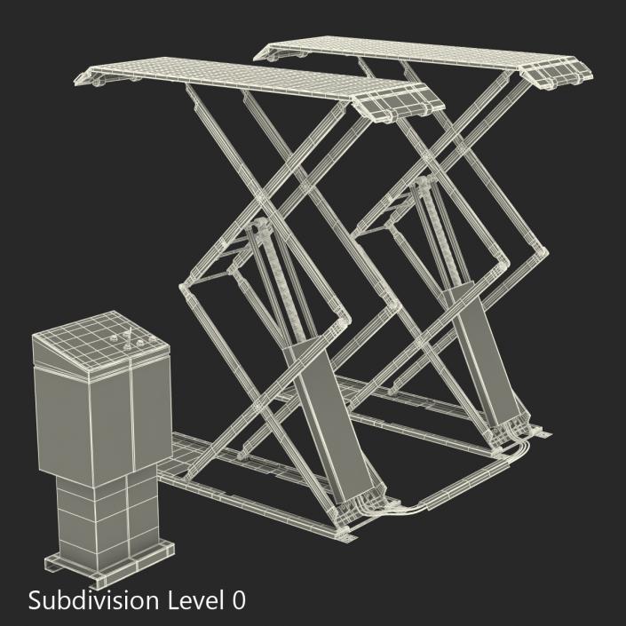 3D Automotive Scissor Lift Generic Rigged model