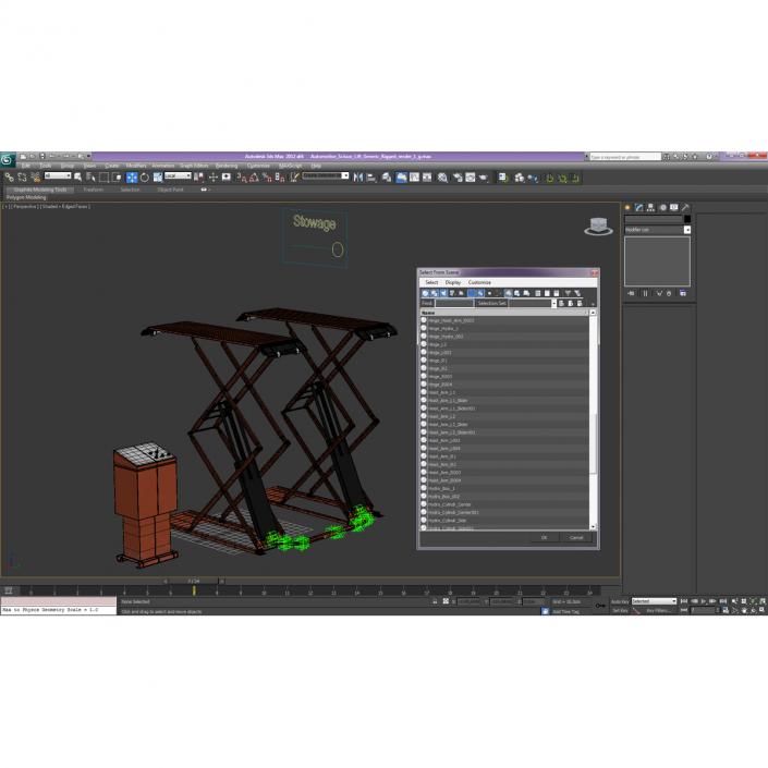 3D Automotive Scissor Lift Generic Rigged model