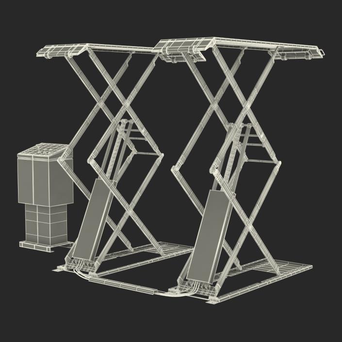 3D Automotive Scissor Lift Generic Rigged model