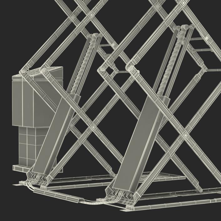 3D Automotive Scissor Lift Generic Rigged model