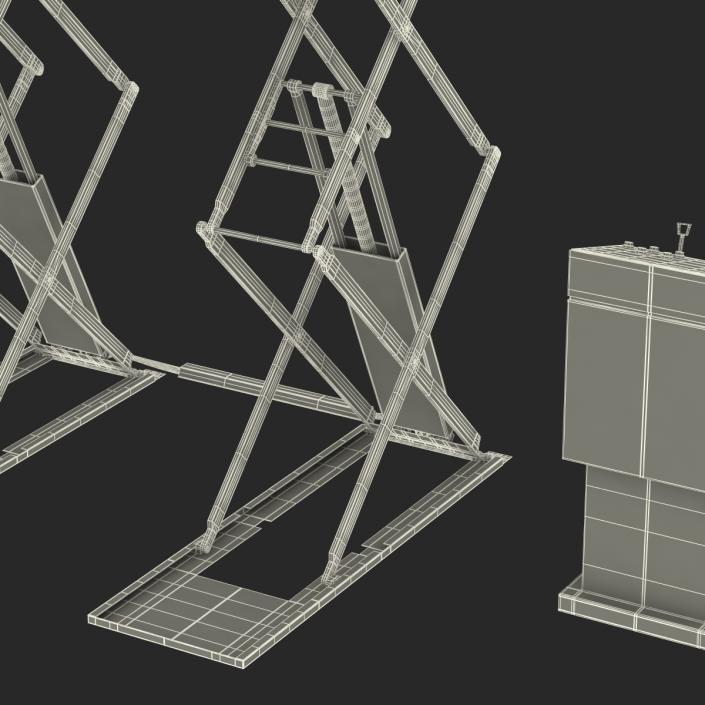 3D Automotive Scissor Lift Generic Rigged model