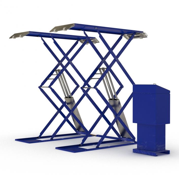 3D model Automotive Scissor Lift Rigged