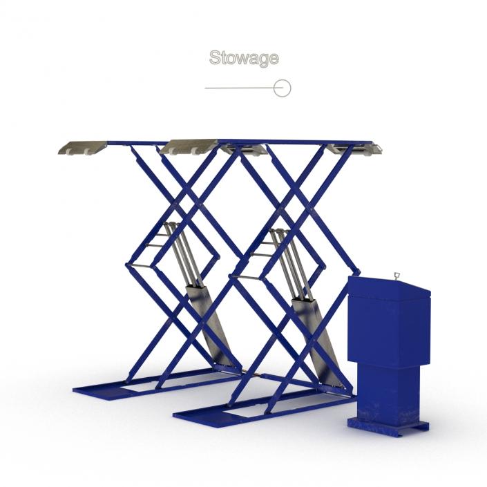 3D model Automotive Scissor Lift Rigged