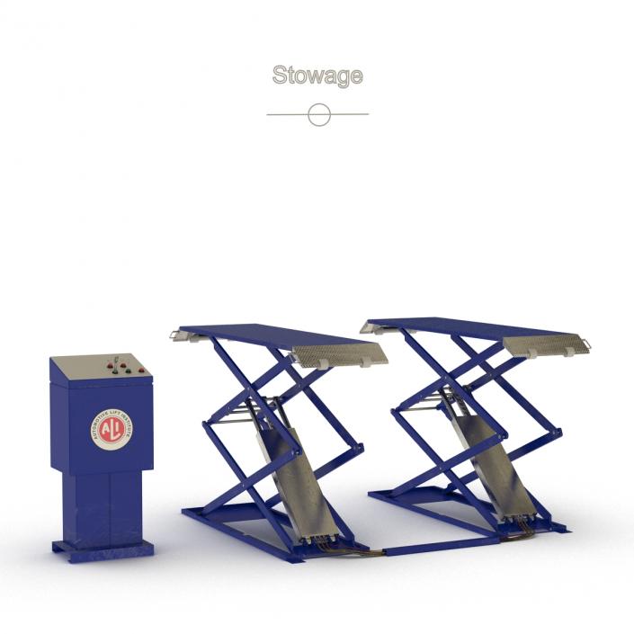 3D model Automotive Scissor Lift Rigged