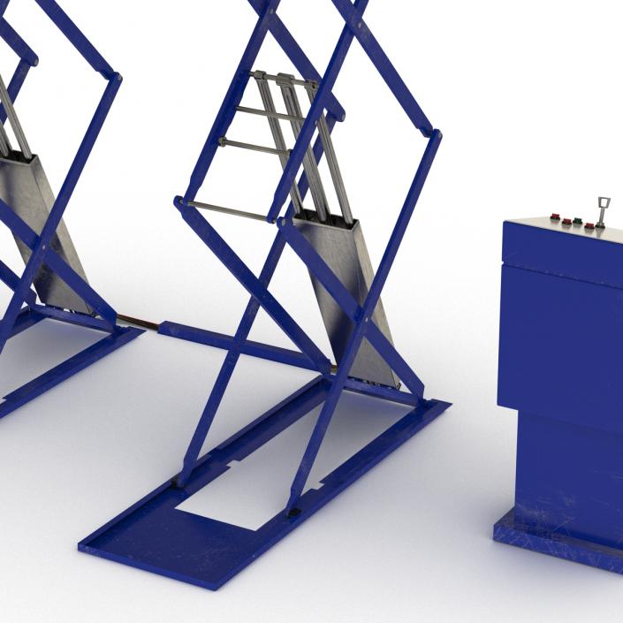 3D model Automotive Scissor Lift Rigged