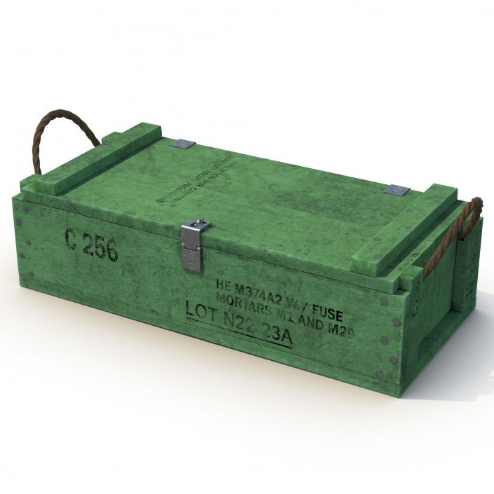 3D Ammo Crate 2 Green model