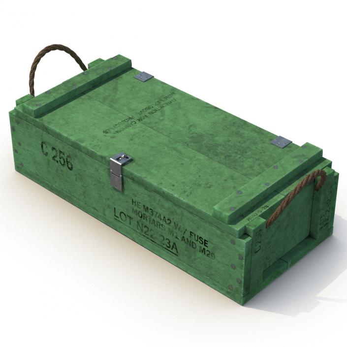 3D Ammo Crate 2 Green model