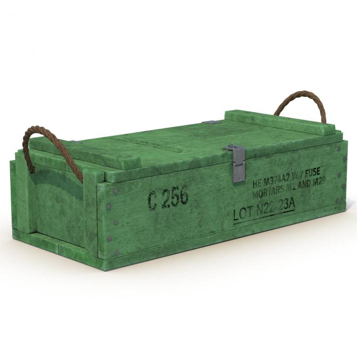 3D Ammo Crate 2 Green model